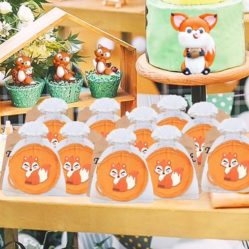 Elecrainbow 15 Pack Fox Mini Coin Purses with Keyring for Woodland Animals Forest Wild Camp Themed Goodie Bag Stuffer, Present for Friends, Creative Souvenirs,Birthday Party,Orange - Image 4